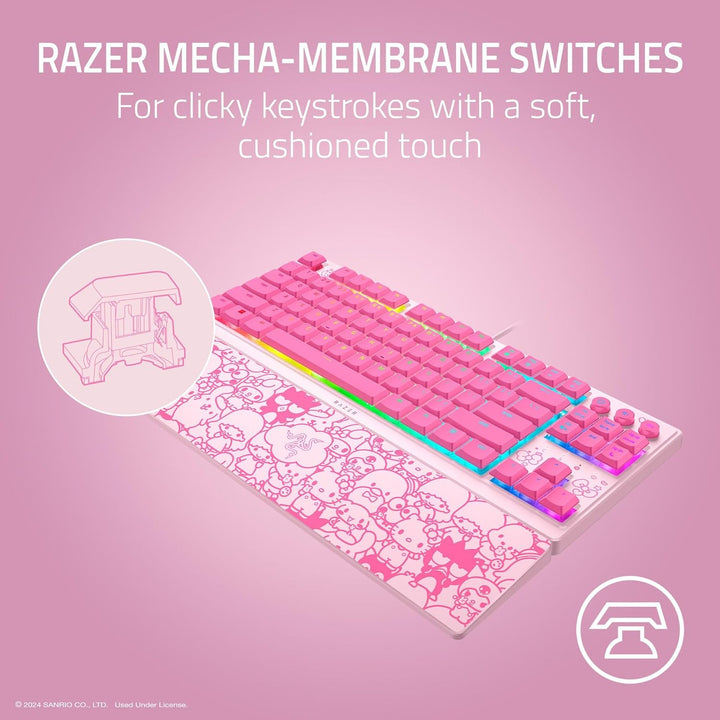 Razer | Ornata V3 TKL Gaming Keyboard: Low-Profile Keys Wired - Hello Kitty & Friends Edition | RZ03-04881900-R3M1