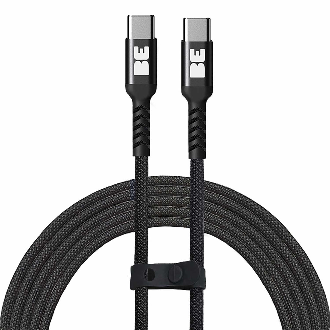 Blu Element | Pro Series Braided USB-C to USB-C Cable 6ft 100W - Black | BEC2C6FTB
