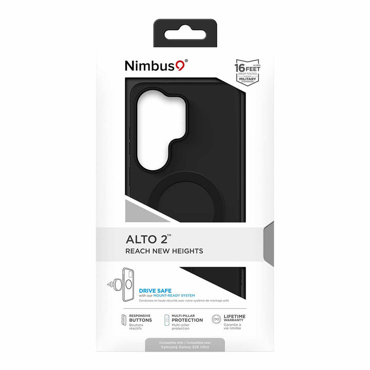 Nimbus9 | Alto 2 Case w/Magnets for Samsung Galaxy S26 Ultra - Black | N9ALMSSAMGS26UBLK