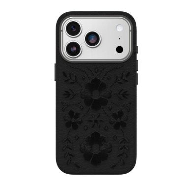 Otterbox | Symmetry Cactus Leather iPhone 18 Pro/17 Pro Embroidery MagSafe Case - Ink Blossom | 77-000493
