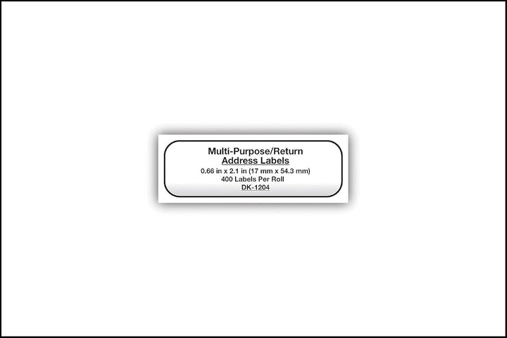 Brother |  Labelmaker Die-Cut Multipurpose Labels, 2-1/8 x 2/3, White Paper | DK1204