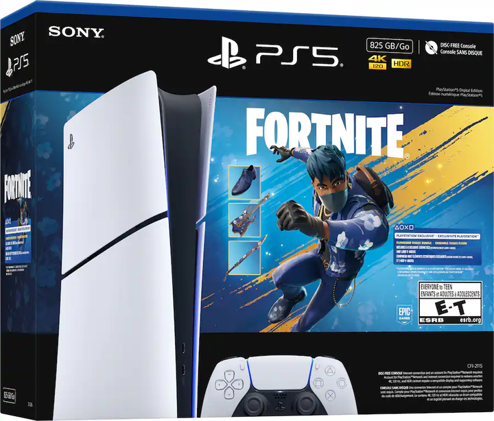 Sony | PlayStation 5 Slim Digital Edition 825GB Console Fortnite Flowering Chaos Bundle | 711719022046