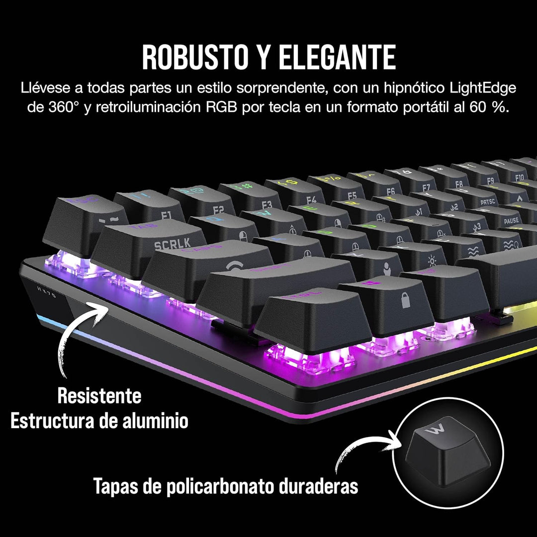 Corsair | K70 Bluetooth Backlit Mechanical Cherry MX RGB Mini Wireless Gaming Keyboard | CH-9189010-NA