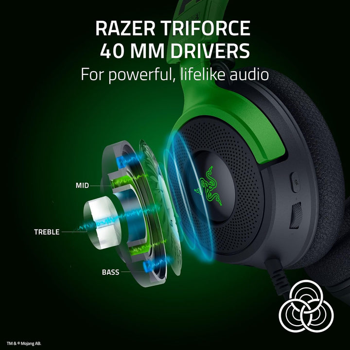 Razer | Kraken V4 X Wired Gaming Headset for PC, Mac, Playstation, Nintendo Switch, Steam Deck, Mobile, and Tablet - Minecraft Edition | RZ04-05180200-R3M1