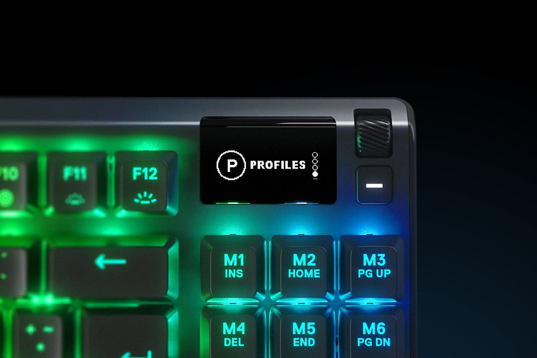 SteelSeries | Apex 7 TKL Compact Mechanical Gaming Keyboard OLED Smart Display USB Passthrough and Media Controls Linear and Quiet RGB Backlit - Red Switch