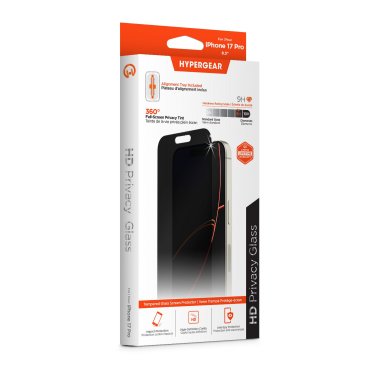 HyperGear | 4-way Privacy Glass Screen Protector iPhone 17 Pro w/Installation Applicator Tray | 16453