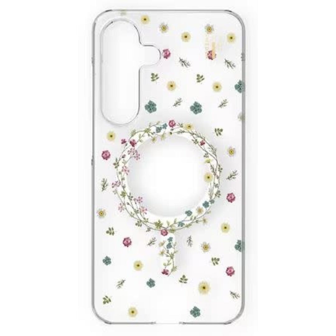 Ideal of Sweden | Petite Floral Clear Case Mid Compatible w/MagSafe  for Samsung Galaxy S25 / S24 - Floral Clear | 120-9276