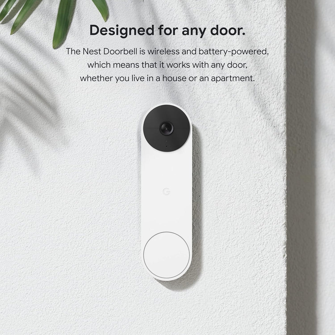 Google | Nest Doorbell Battery Wire-Free Video Doorbell - White | GA01318-CA