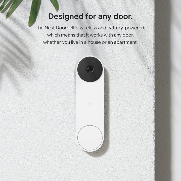 Google | Nest Doorbell Battery Wire-Free Video Doorbell - White | GA01318-CA
