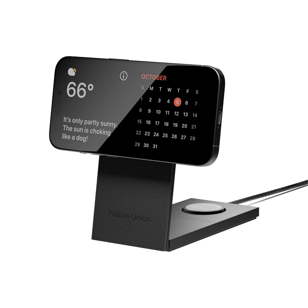 Native Union | Rise 3-in-1 Magnetic Wireless Charger - Black | RS-3IN1-BLK