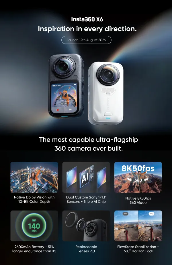 Insta360 | X6 Standard Bundle - Midnight Black | CINSABXA_X601
