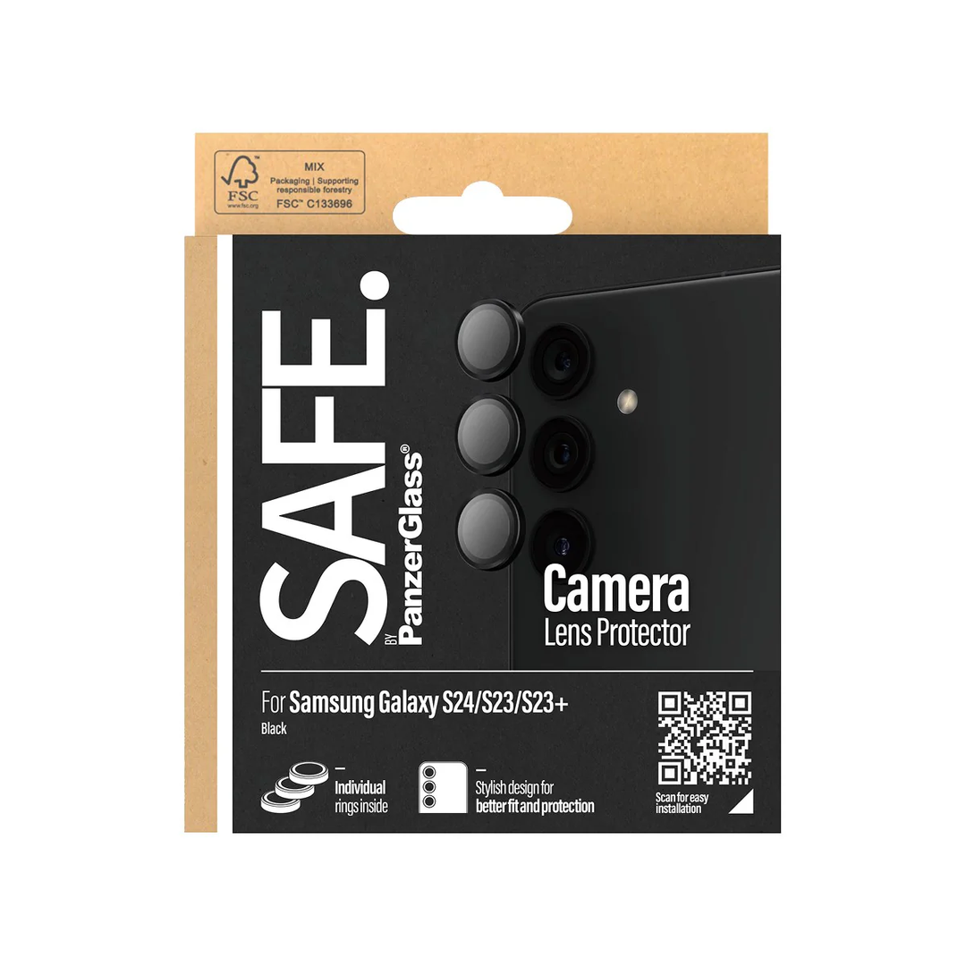 PanzerGlass | SAFE Camera Lens Protector for Samsung Galaxy S24 FE - Black | SAFE95986CA