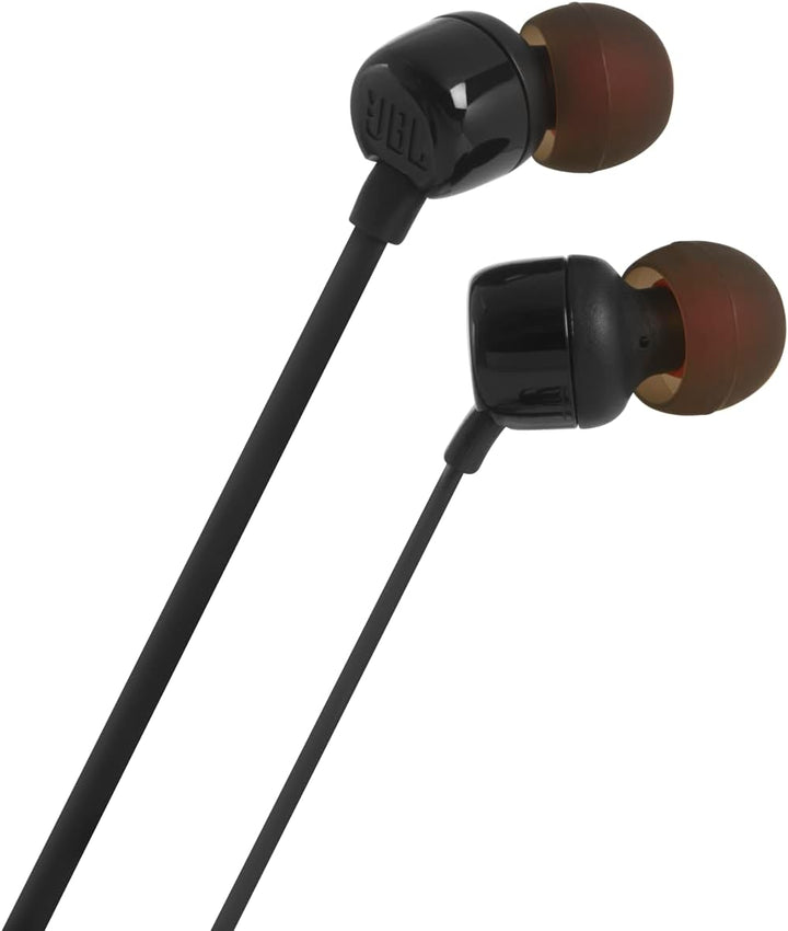 JBL | T Series T110 In Ear Wired Headphones - Black | JBLT110BLKAME