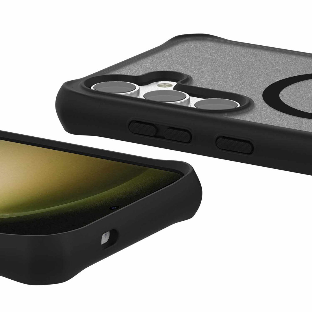 Itskins | Hybrid_R Frost Case w/ MagSafe Samsung Galaxy S24 - Black | 120-7948