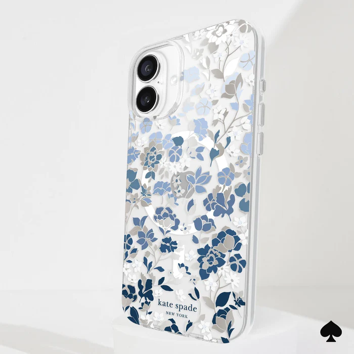 Kate Spade | Protective Prints MagSafe Case iPhone 16 Plus - Flowerbed Blue | 15-13253