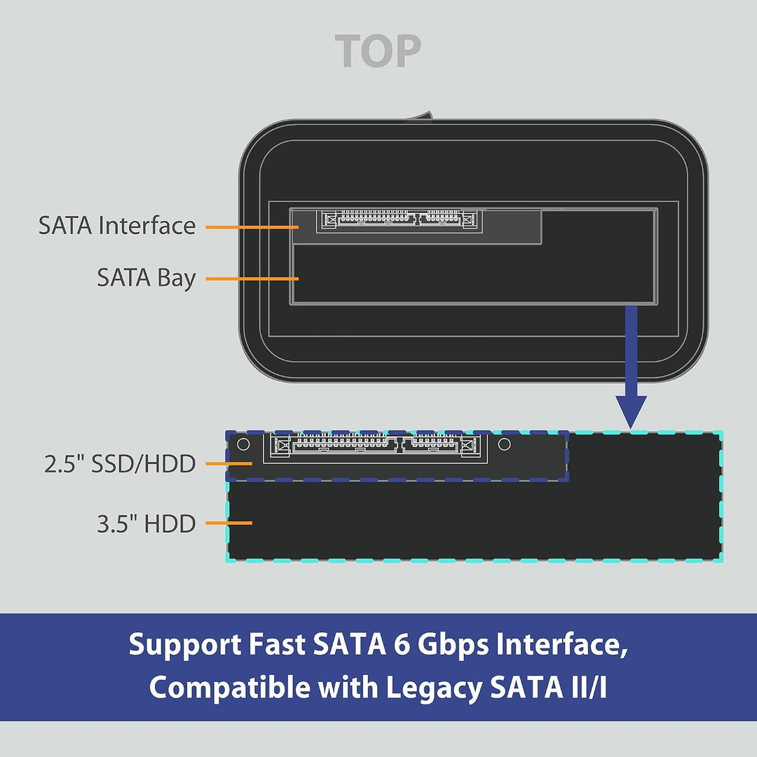 Vantec | NexStar JX, USB 3.2 Gen2x1, USB C, Single Bay Storage Dock for SATA Drive | NST-D158C3-BK