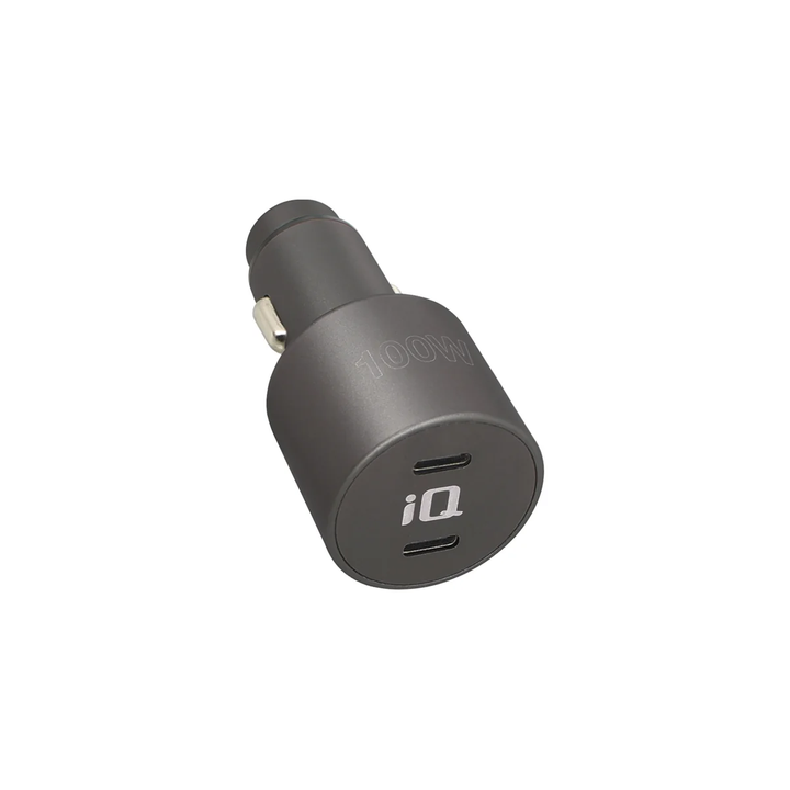 iQ | Dual USB Type-C PD Car Charger 100W - Black | IQCLAPD100D