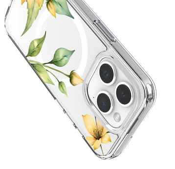Caseco | Clear Design Case iPhone 15 Pro - Yellow Wildflower | ED24B3-00FY