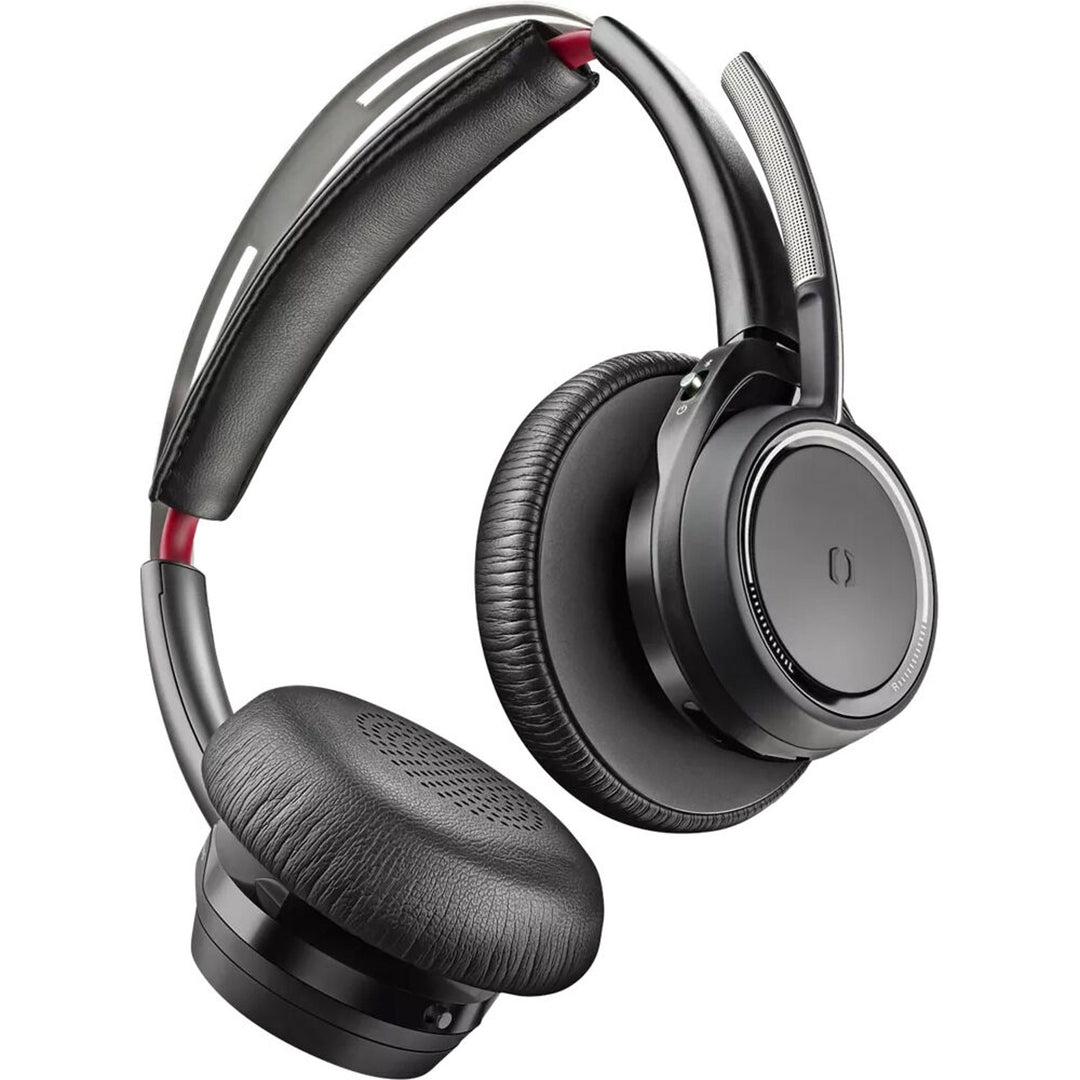 Poly Voyager | Focus 2 Headset On-Ear Bluetooth Wireless Active Noise Canceling USB-C Via Bluetooth adapter  Zoom Certified Certified for Microsoft Teams - Black Stand |  9T9J6AA#AC3