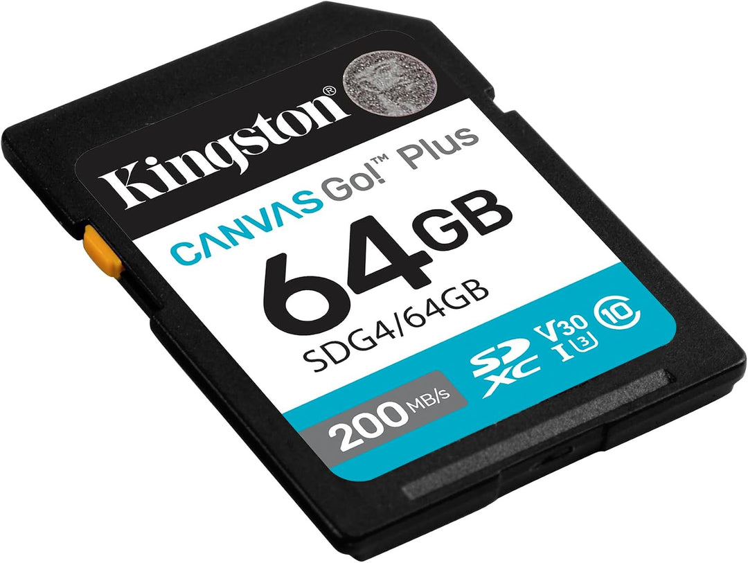 Kingston | Canvas Go Plus 64GB SDXC GEN4 200MB/S C10 UHS-I U3 V30 | SDG4/64GB