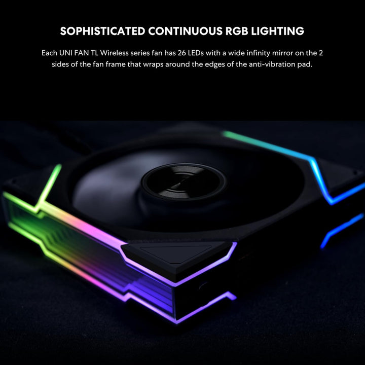 Lian-Li | UNI Fan TL Wireless 120-Triple Pack-2.4 GHz Wireless Signal ARGB Fan-Infinity | 12TL1W3B