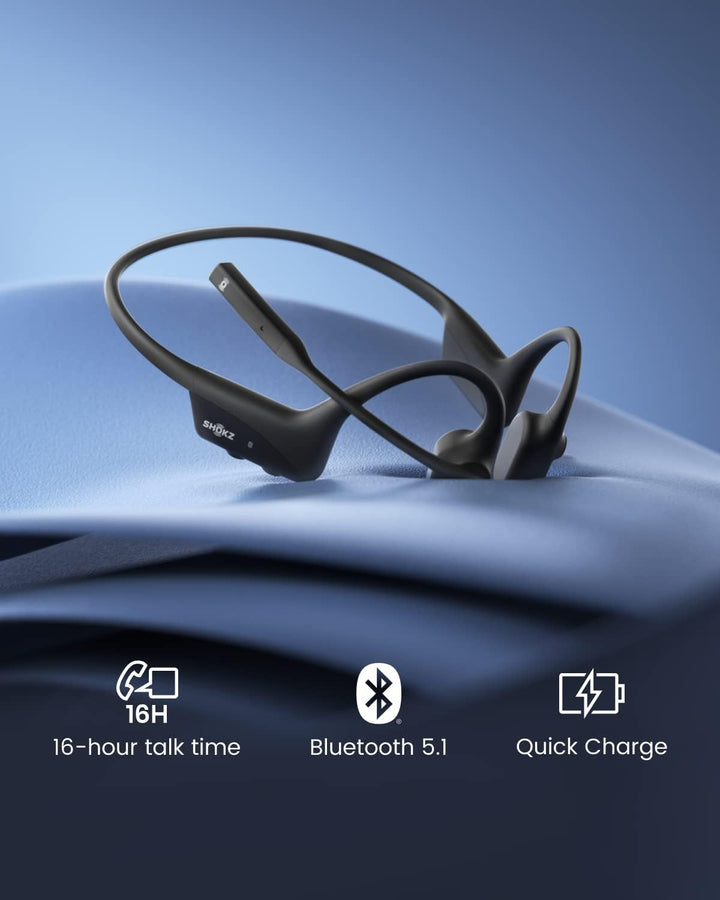 Shokz | OpenComm2 2025 UC with USB-A Dongle Bluetooth Stereo Headset Noise Cancelling Boom Mic with Mute Button Bone Conduction - Cosmic Black | C120-AA-BK-CA-326