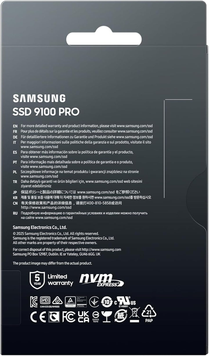 Samsung | 9100 Pro 1TB NVMe PCI-e Internal Solid State Drive - Black | MZ-VAP1T0B/AM