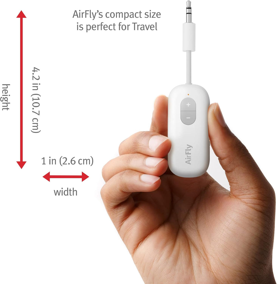 Twelve South | AirFly SE Bluetooth Wireless Audio Transmitter for AirPods/Wireless or Noise-Cancelling Headphones - White | TS-2516