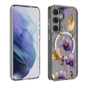 Caseco | Samsung S24 - Clear Design Case - Purple Wildflower | ED24C1-00FX