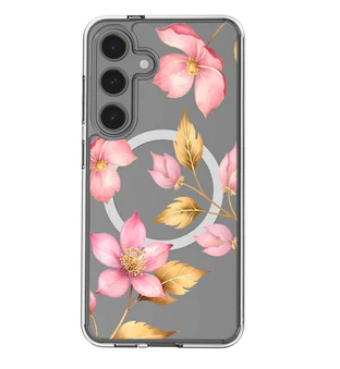 Caseco | Clear Design Case Samsung S24 - Pink Wildflower | ED24C1-00FW