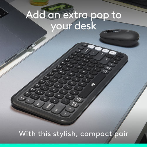 Logitech | POP Bluetooth Optical Keyboard & Mouse Combo - Graphite / Off-White - English | 920-013135