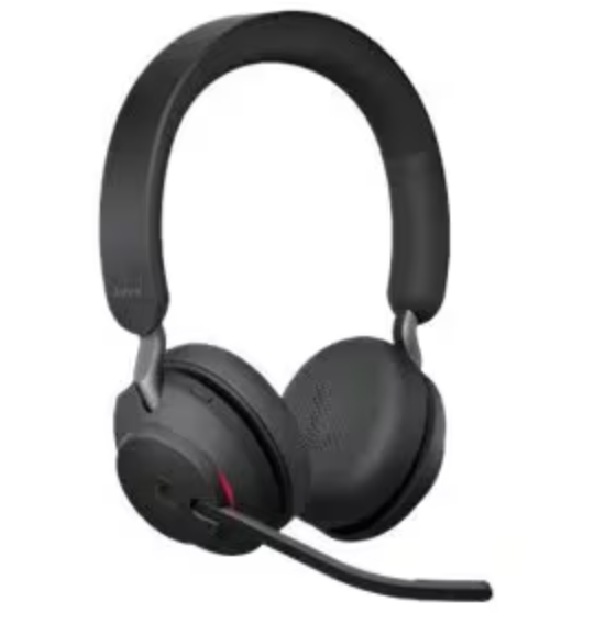 Jabra | Evolve2 65 Link380a MS Stereo Wireless Noise-Isolating Headset with Stand - Black