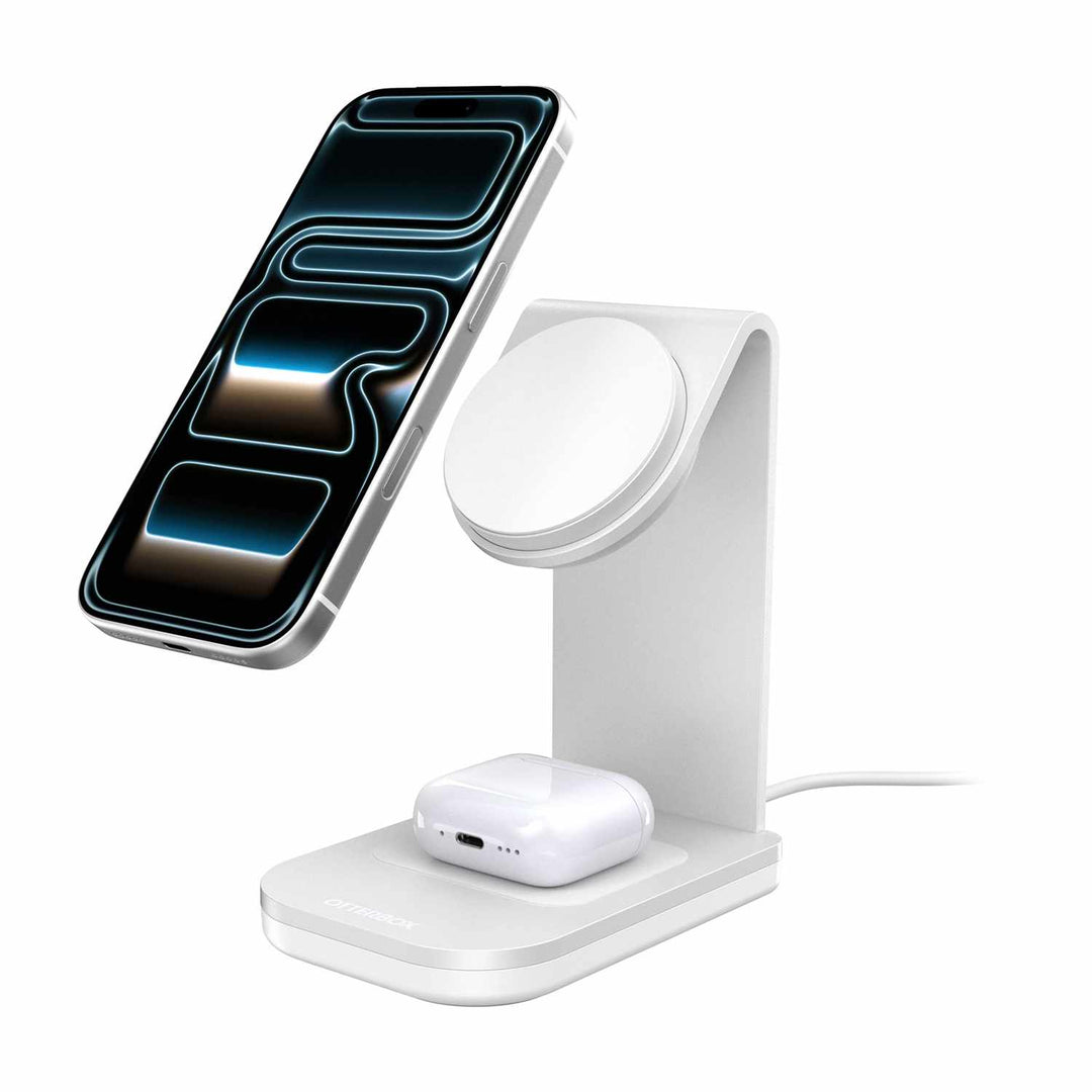 OtterBox | Qi2 2-in-1 Wireless Charging Stand 25W - White | 77-000784