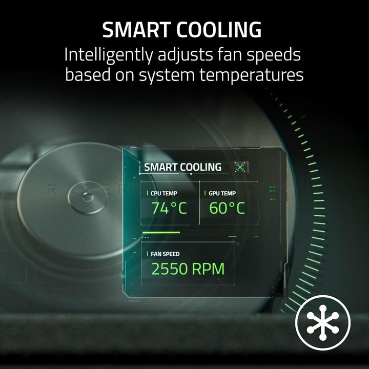 Razer | Laptop Cooling Pad with Intelligent Fan Control and Chroma RGB for Laptops 14" to 18" - Black | RC21-02300100-R3UC