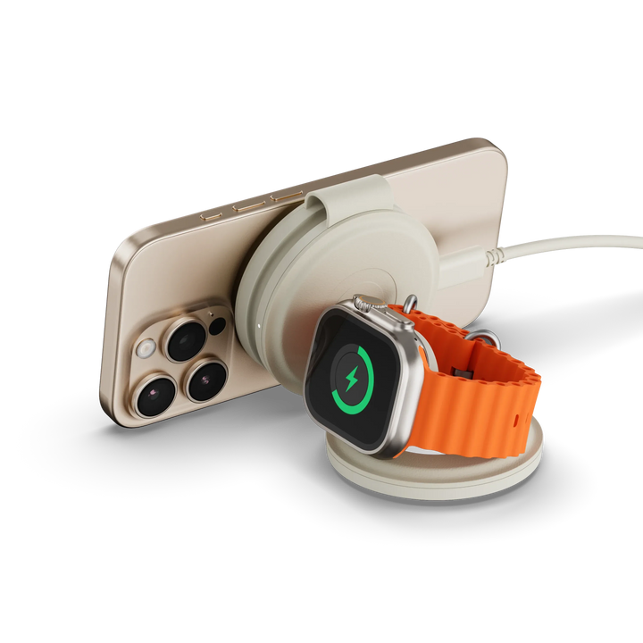 Satechi | OntheGo 3-in-1 Wireless Charger - Sand | ST-QTG31W