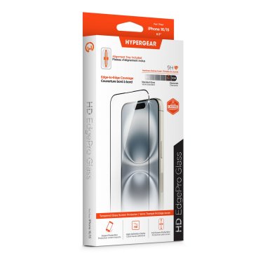 HyperGear | Edge-to-Edge Glass Screen Protector iPhone 16 / 16e / 15 /14 / 13 w/Installation Applicator Tray | 16499