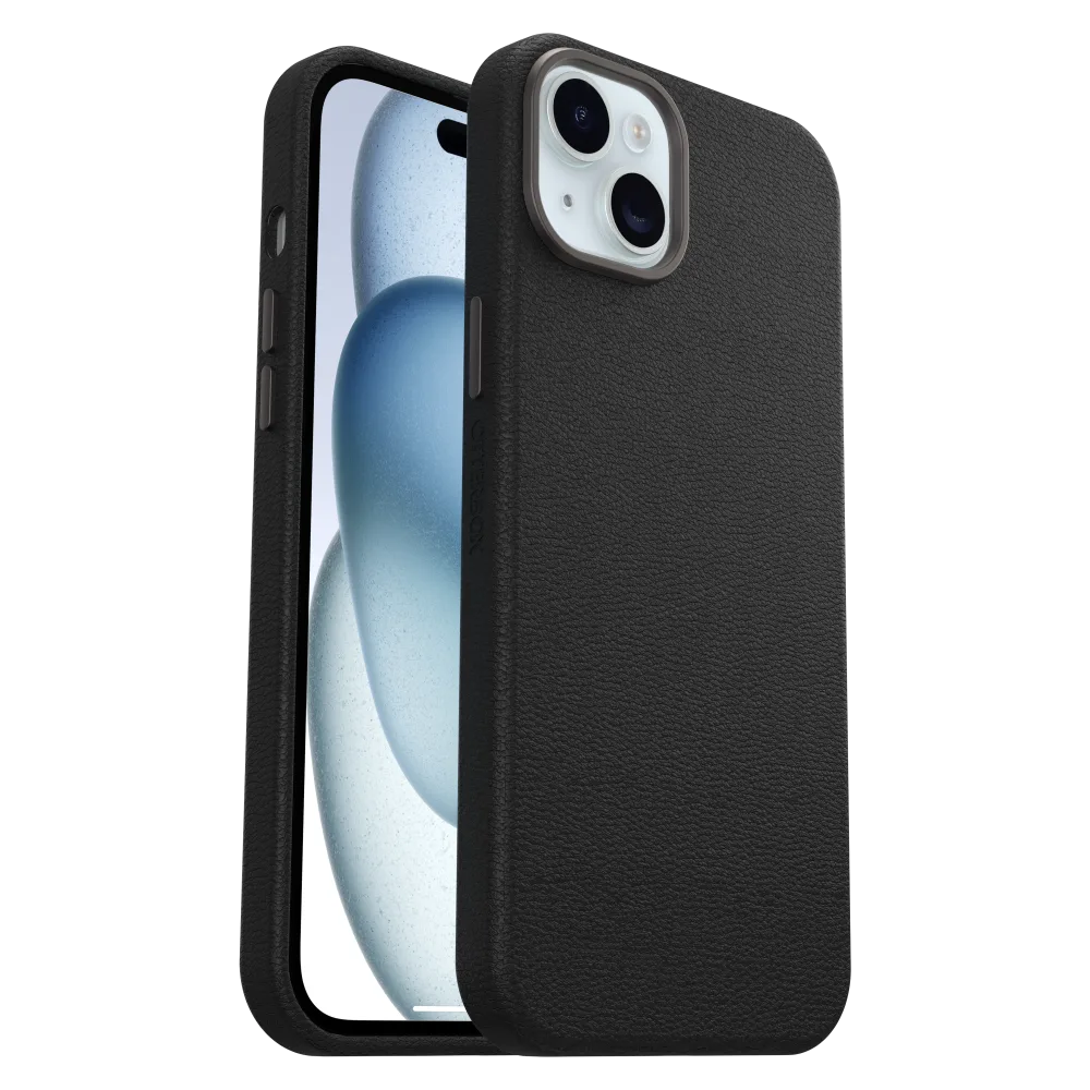 Otterbox | Symmetry Cactus Leather w/MagSafe case  iPhone 15 Plus - Black (Noir Ash) | 15-12622