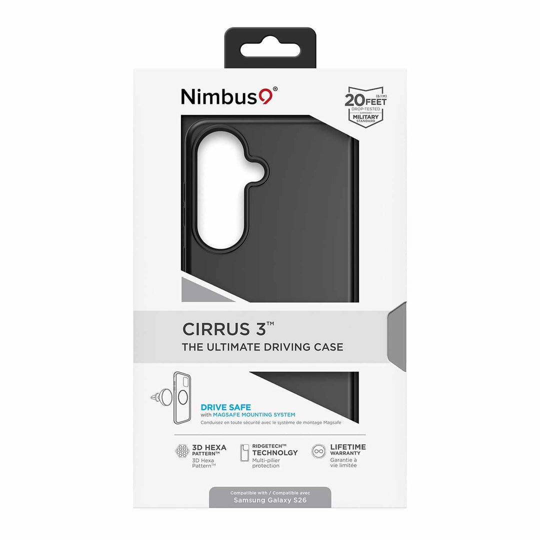 Nimbus9 | Cirrus 3 Case w/Magnets for Samsung Galaxy S26 - Black | N9C3MSSAMGS26BLK