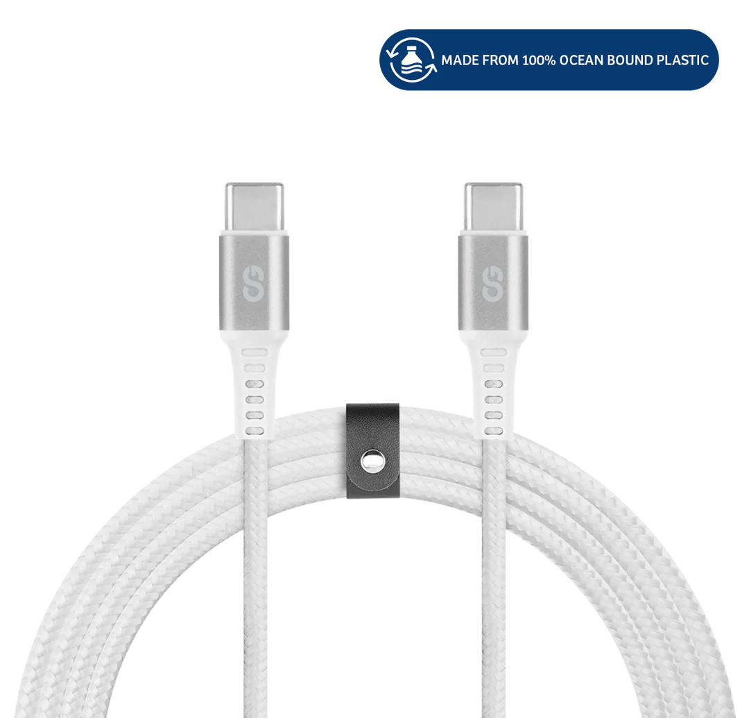 LOGiiX | Piston Connect Braid Eco USB-C to USB-C - Silver/White | LGX-13729