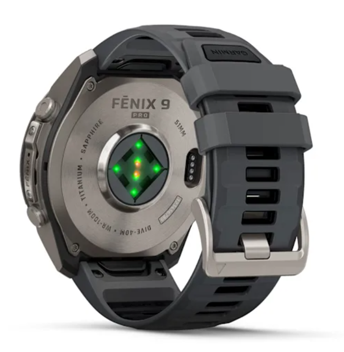 Garmin | fenix 9 Pro – 51 mm with Graphite/Black Silicone Band - Titanium | CE010-04337-25