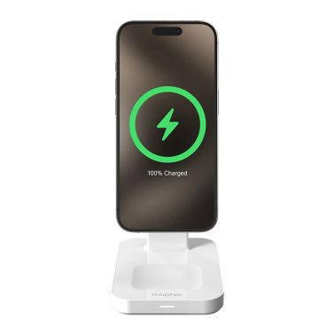 Mophie | Wireless 3 in 1 Qi2 Charging Stand - White | 15-12694