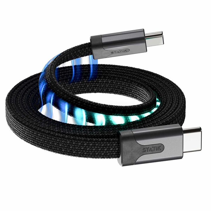 Statik | MagStack Slim Pro Charge/Sync Cable USB-C to USB-C 6.6ft 100W - Black | PUP04956FTCCBLKCA