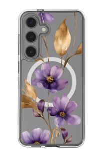 Caseco | Samsung S24 - Clear Design Case - Purple Wildflower | ED24C1-00FX