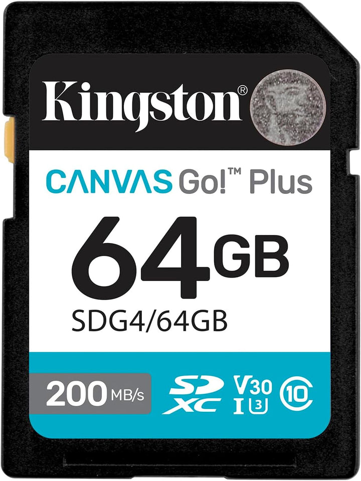 Kingston | Canvas Go Plus 64GB SDXC GEN4 200MB/S C10 UHS-I U3 V30 | SDG4/64GB