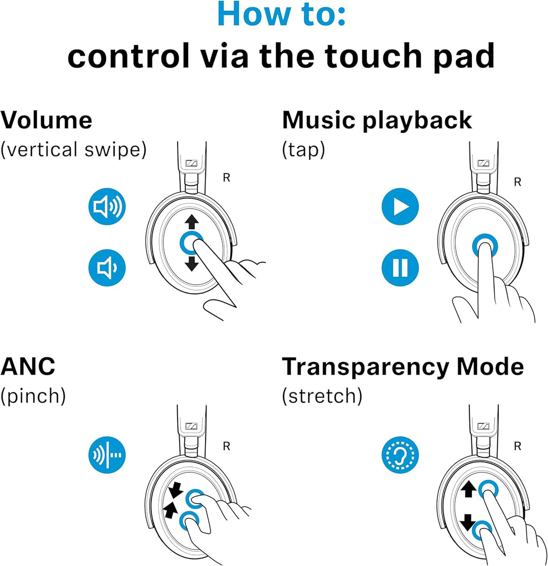 Sennheiser | Momentum 4 BT Wireless Headphone Adaptive Noise Cancellation - Black | MOMENTUM 4 BK