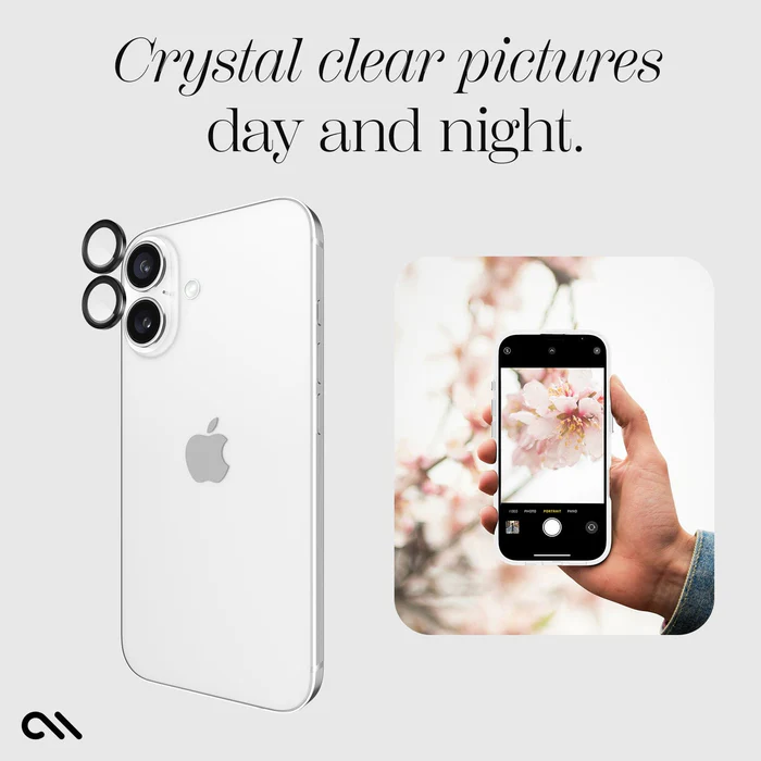 Case-Mate | Aluminum Ring Glass Lens Protector iPhone 16 / 16 Plus - Black | 15-13284