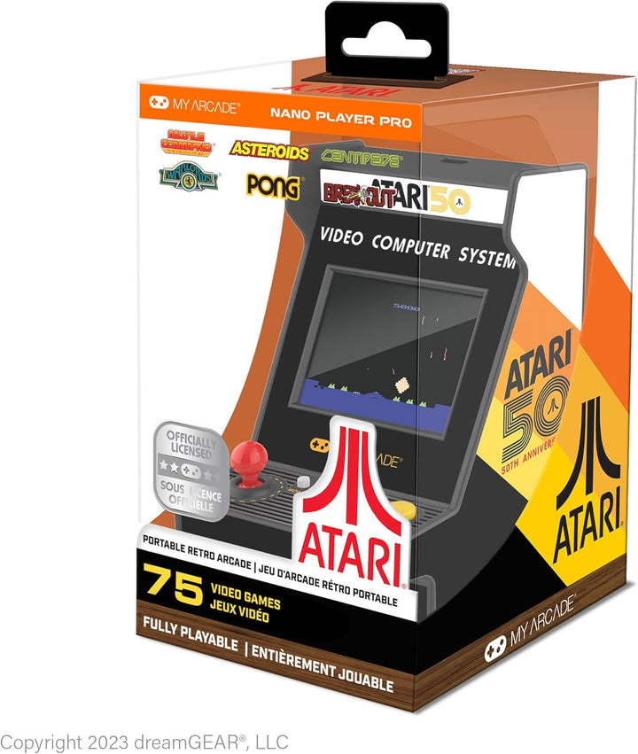 My Arcade | Atari Nano Player Pro Collectible Retro 75 Games in 1 4.8" Fully playable Video Game Collectible