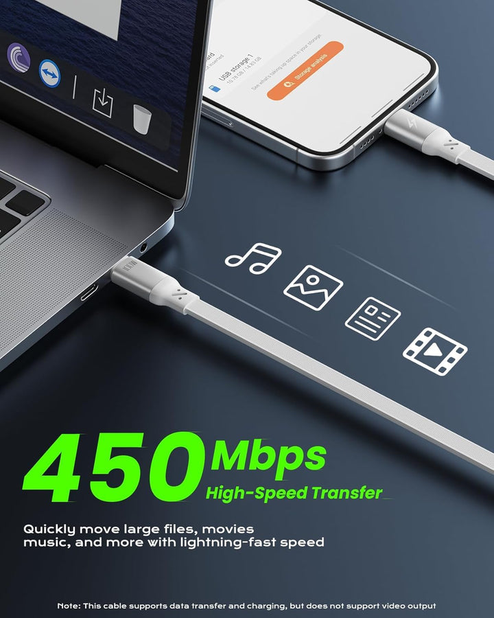 iOttie | Retractable Cable 100W USB-C to USB-C (set of 2) 3ft - White | IOTACC610