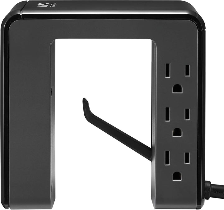 APC | SurgeArrest Essential Multi-Use 6 Outlet With 4 Port 4.8A USB Charger 120V - Black | PE6U4