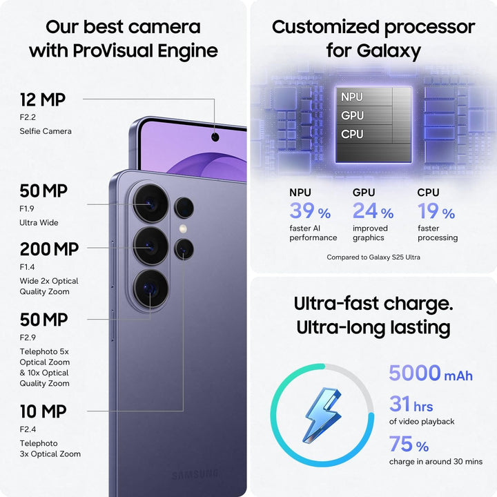 Samsung | Galaxy S26 Ultra 512GB - Cobalt Violet | SM-S948WZVEXAC